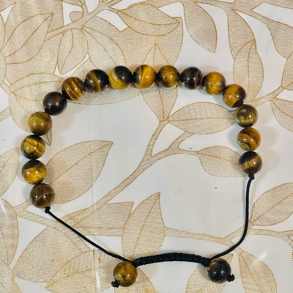 Tiger Eye Bracelet Healing Natural Stone Bead
8mmAdjustable Unisex Yoga Braclet - Picture 4 of 5